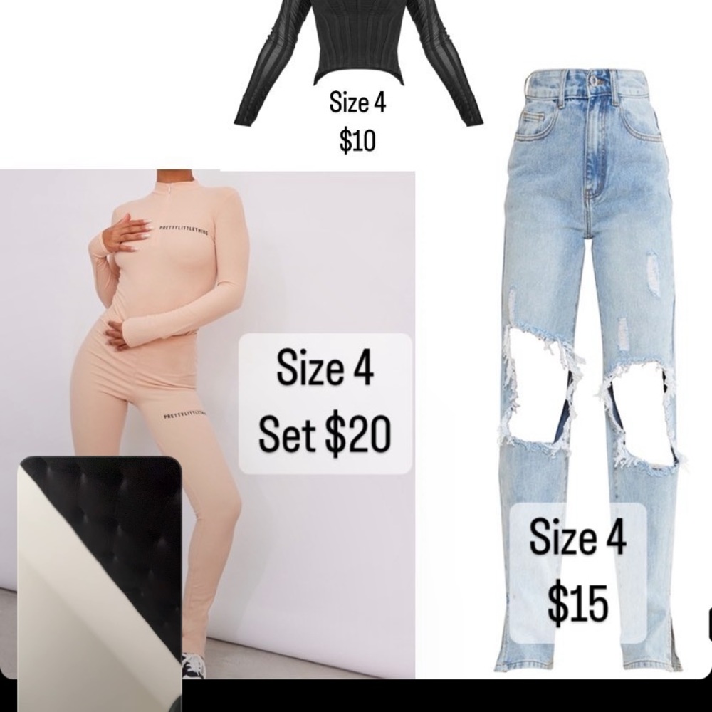 Petite Light Blue Split jeans